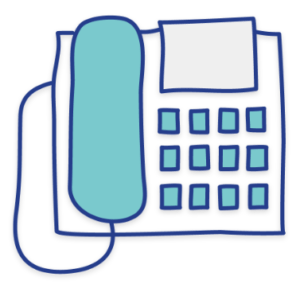 Call A sketch of a phone with a blue handle that instructs home owners to call for a cash home offer.