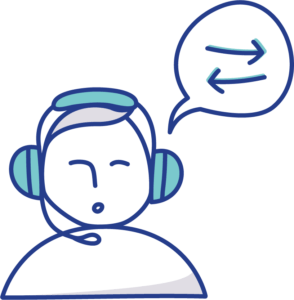 2 A sketch of The Buy Guys team answering the phone to help a seller get a cash home offer.
