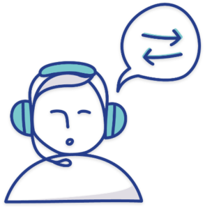 Talk A sketch of The Buy Guys team answering the phone to help a seller get a cash home offer.